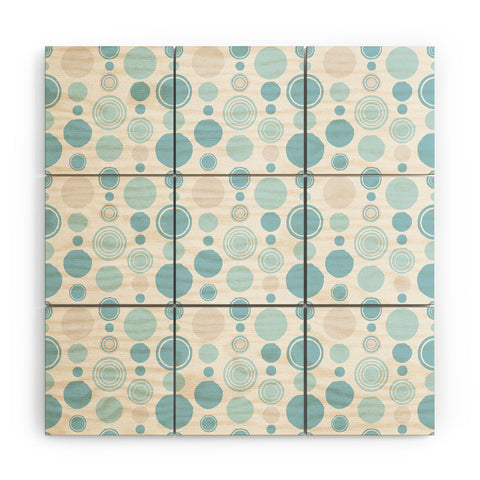 Avenie Concentric Circle Pattern Blue Wood Wall Mural