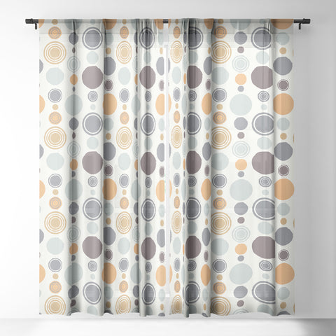 Avenie Concentric Circle Vintage Vibe Sheer Window Curtain
