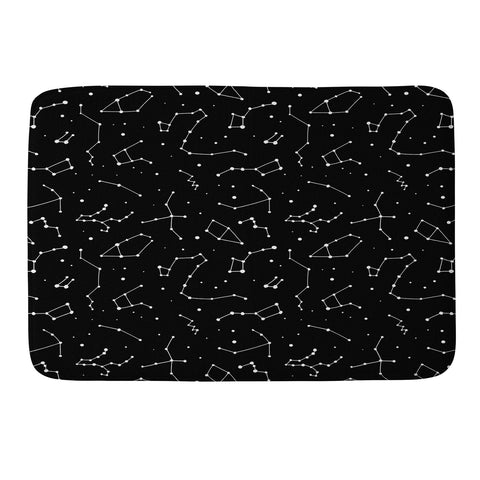 Avenie Constellations Black and White Memory Foam Bath Mat
