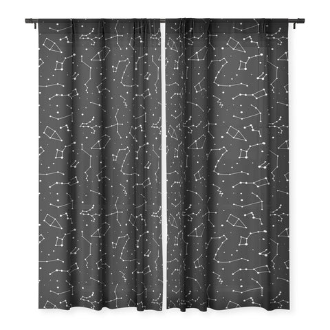 Avenie Constellations Black and White Sheer Non Repeat
