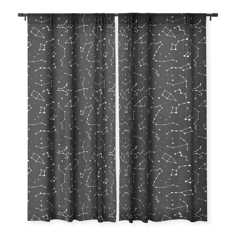 Avenie Constellations Black and White Sheer Non Repeat