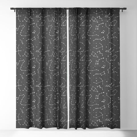 Avenie Constellations Black and White Sheer Window Curtain