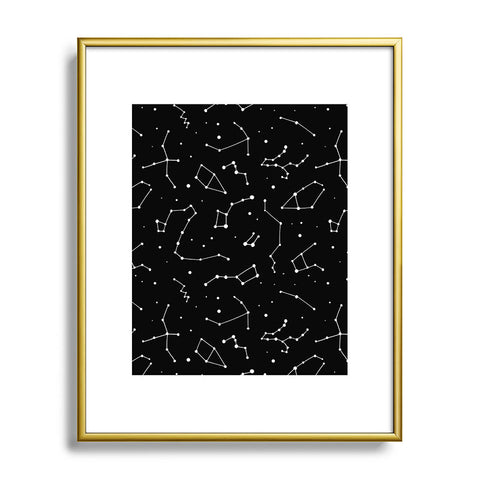 Avenie Constellations Black and White Metal Framed Art Print