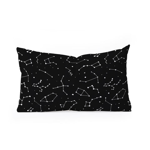 Avenie Constellations Black and White Oblong Throw Pillow
