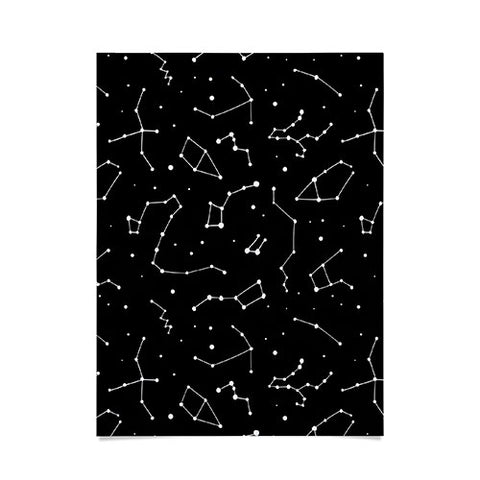 Avenie Constellations Black and White Poster