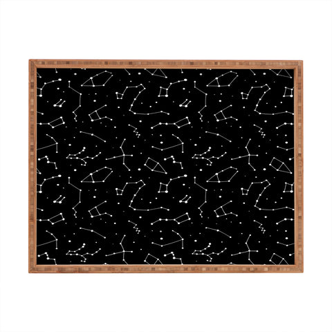 Avenie Constellations Black and White Rectangular Tray