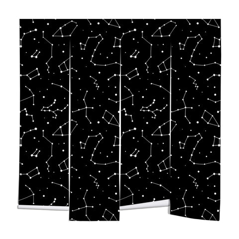 Avenie Constellations Black and White Wall Mural