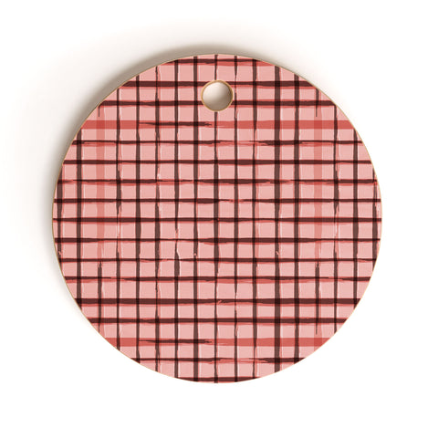 Avenie Cottage Garden Gingham XI Cutting Board Round