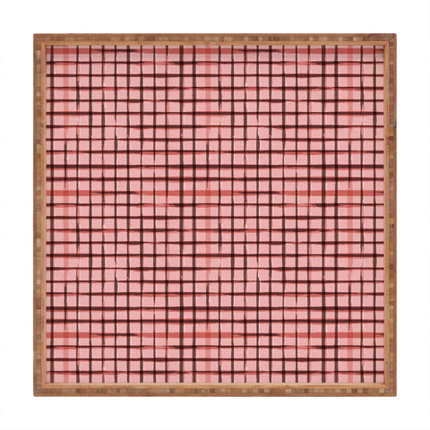 Avenie Cottage Garden Gingham XI Square Tray