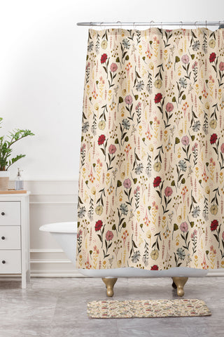 Avenie Cottage Garden IV Shower Curtain And Mat