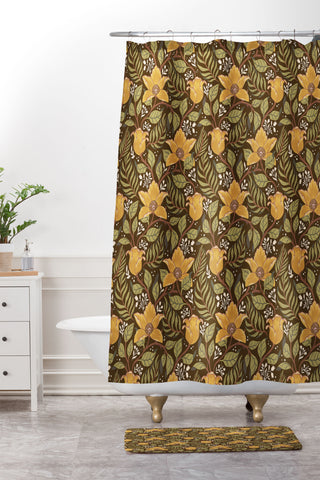 Avenie Cottage Garden VI Shower Curtain And Mat