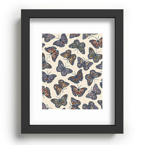 Avenie Countryside Butterflies Blue Recessed Framing Rectangle
