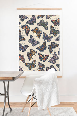 Avenie Countryside Butterflies Blue Art Print And Hanger