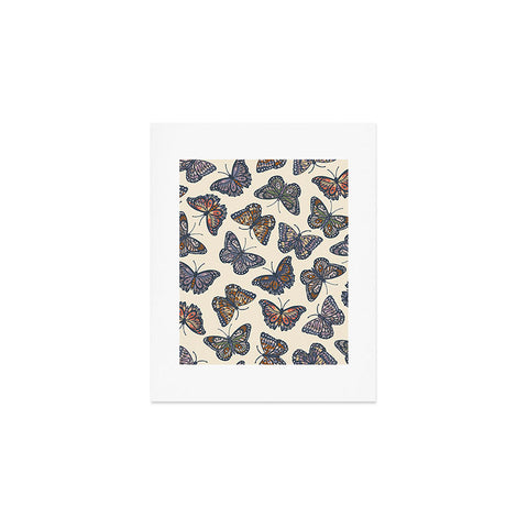 Avenie Countryside Butterflies Blue Art Print