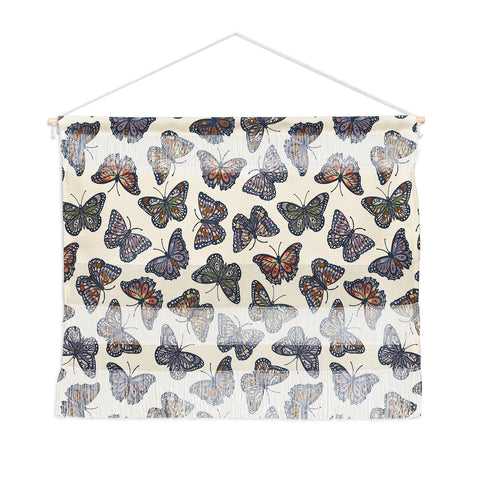 Avenie Countryside Butterflies Blue Wall Hanging Landscape