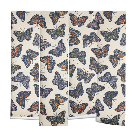 Avenie Countryside Butterflies Blue Wall Mural