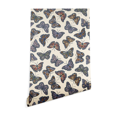Avenie Countryside Butterflies Blue Wallpaper