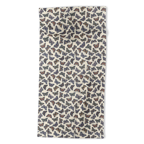 Avenie Countryside Butterflies Blue Beach Towel
