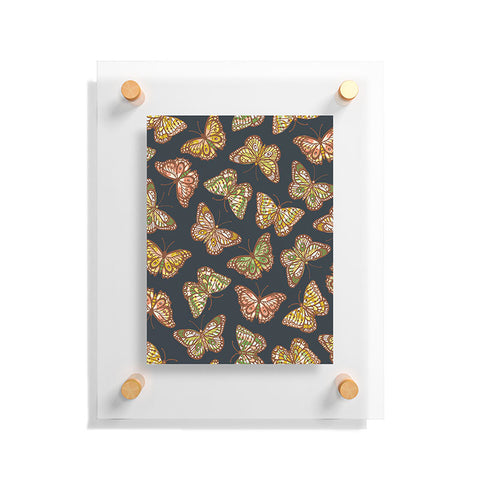 Avenie Countryside Butterflies Navy Floating Acrylic Print