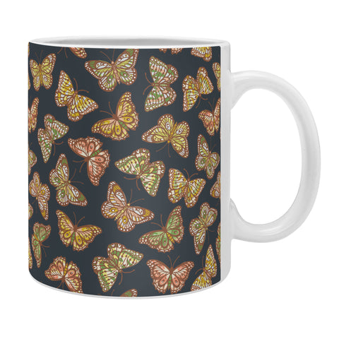 Avenie Countryside Butterflies Navy Coffee Mug