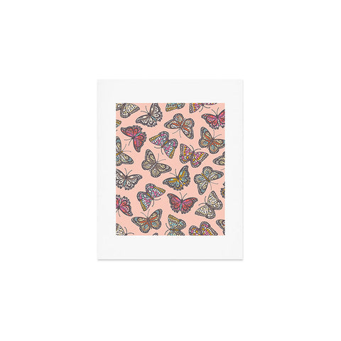 Avenie Countryside Butterflies Pink Art Print