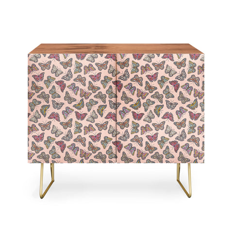 Avenie Countryside Butterflies Pink Credenza