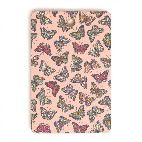 Avenie Countryside Butterflies Pink Cutting Board Rectangle