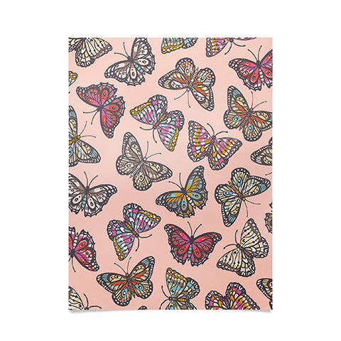 Avenie Countryside Butterflies Pink Poster