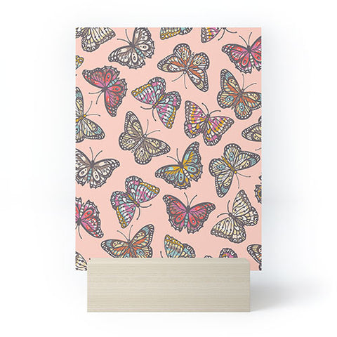 Avenie Countryside Butterflies Pink Mini Art Print