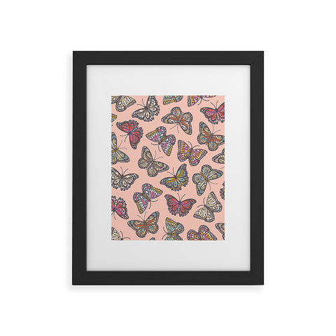 Avenie Countryside Butterflies Pink Framed Art Print