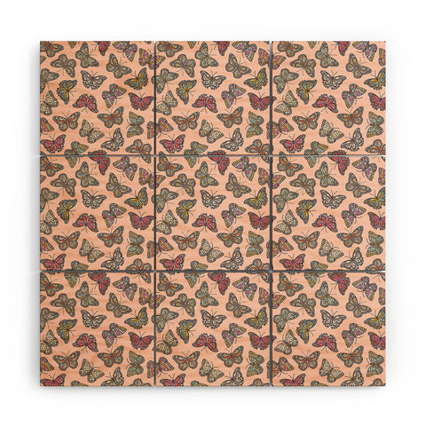 Avenie Countryside Butterflies Pink Wood Wall Mural