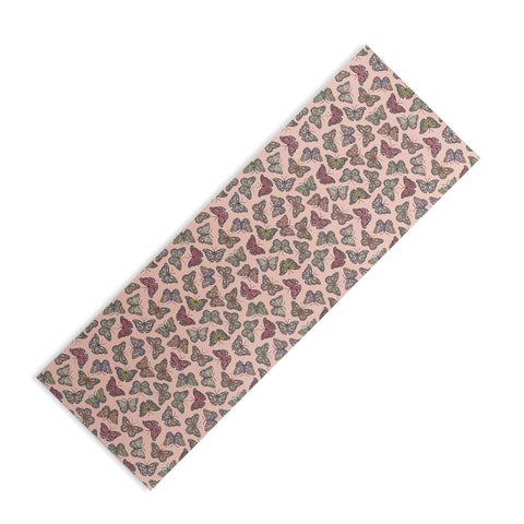 Avenie Countryside Butterflies Pink Yoga Mat
