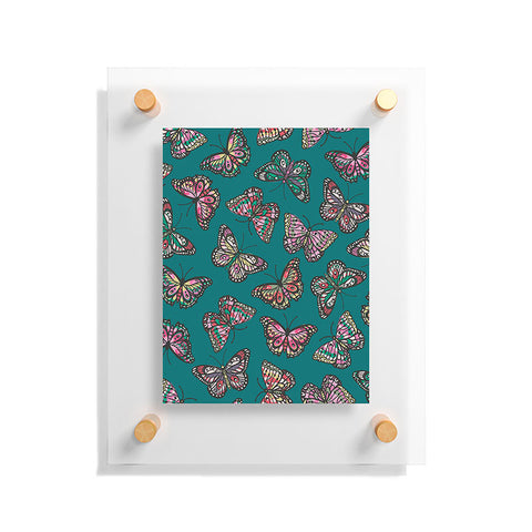 Avenie Countryside Butterflies Teal Floating Acrylic Print