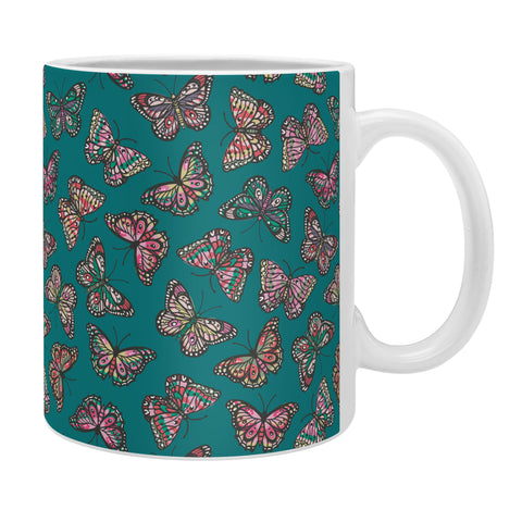 Avenie Countryside Butterflies Teal Coffee Mug