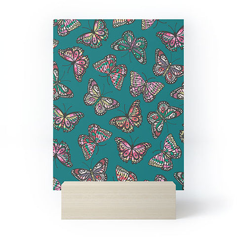 Avenie Countryside Butterflies Teal Mini Art Print