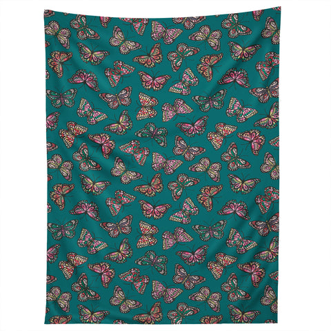 Avenie Countryside Butterflies Teal Tapestry