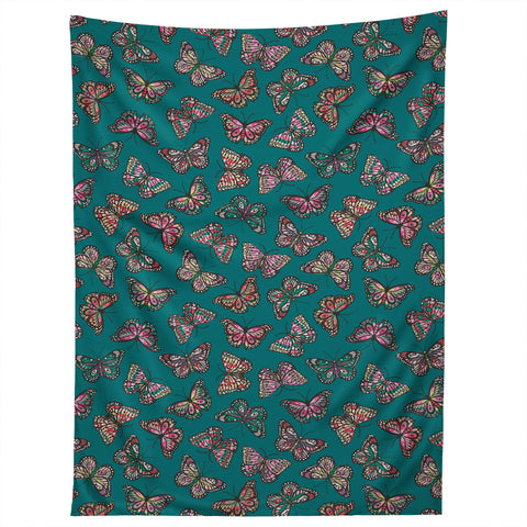 Avenie Countryside Butterflies Teal Tapestry