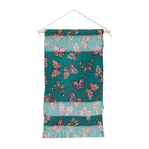 Avenie Countryside Butterflies Teal Wall Hanging Portrait