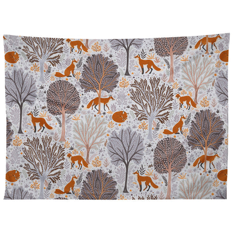 Avenie Countryside Forest Fox Winter Tapestry