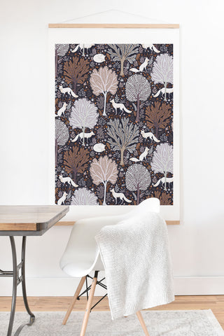 Avenie Countryside Forest Snow Fox Art Print And Hanger