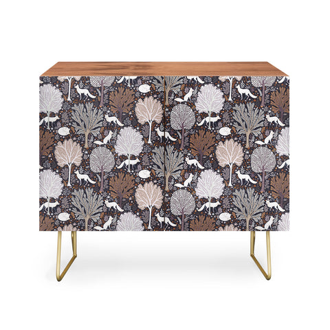Avenie Countryside Forest Snow Fox Credenza