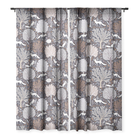 Avenie Countryside Forest Snow Fox Sheer Non Repeat