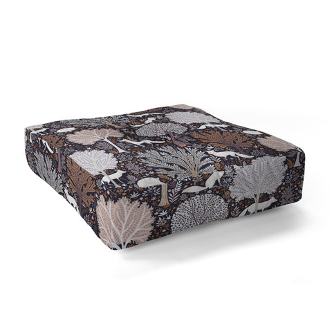 Avenie Countryside Forest Snow Fox Floor Pillow Square