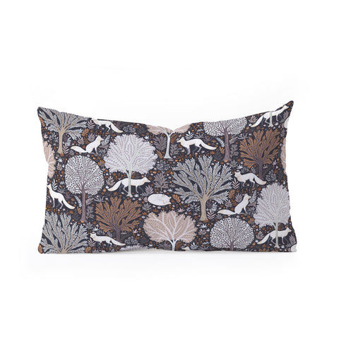 Avenie Countryside Forest Snow Fox Oblong Throw Pillow