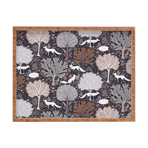Avenie Countryside Forest Snow Fox Rectangular Tray
