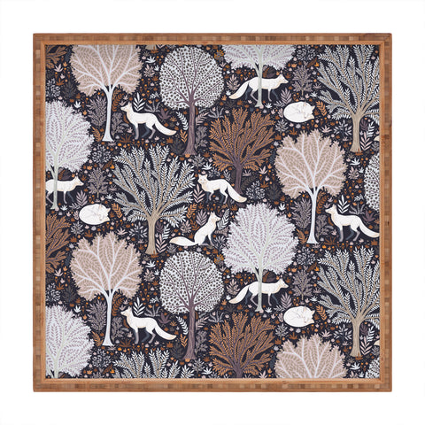 Avenie Countryside Forest Snow Fox Square Tray
