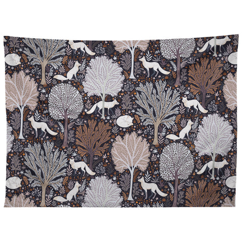 Avenie Countryside Forest Snow Fox Tapestry