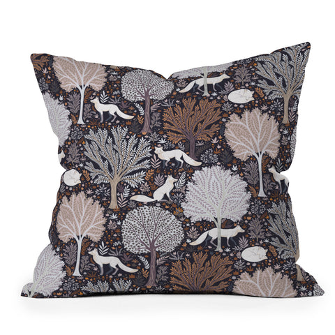 Avenie Countryside Forest Snow Fox Throw Pillow