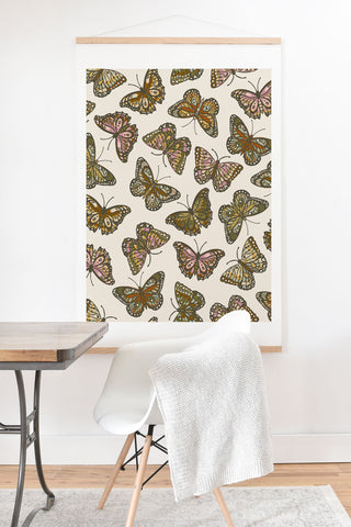 Avenie Countryside Garden Butterflies Art Print And Hanger