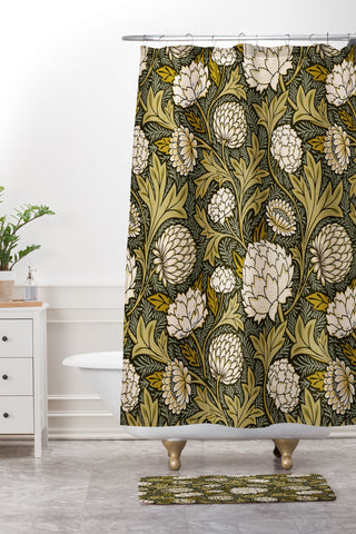 Avenie Countryside Garden Floral II Shower Curtain And Mat